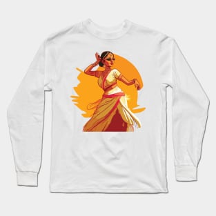 Desi Girl Swag | Brown Girl With Sunglasses Performing Bharatnatyam Long Sleeve T-Shirt